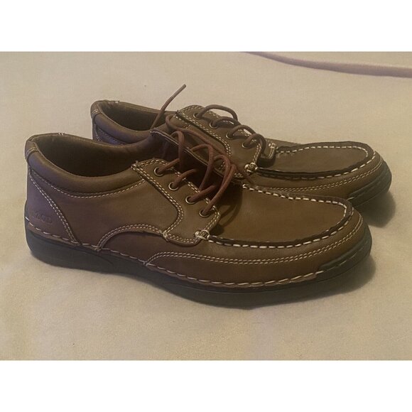 Izod Franklin Size 9M Mens Dark Tan Shoes Memory Foam - Picture 1 of 10